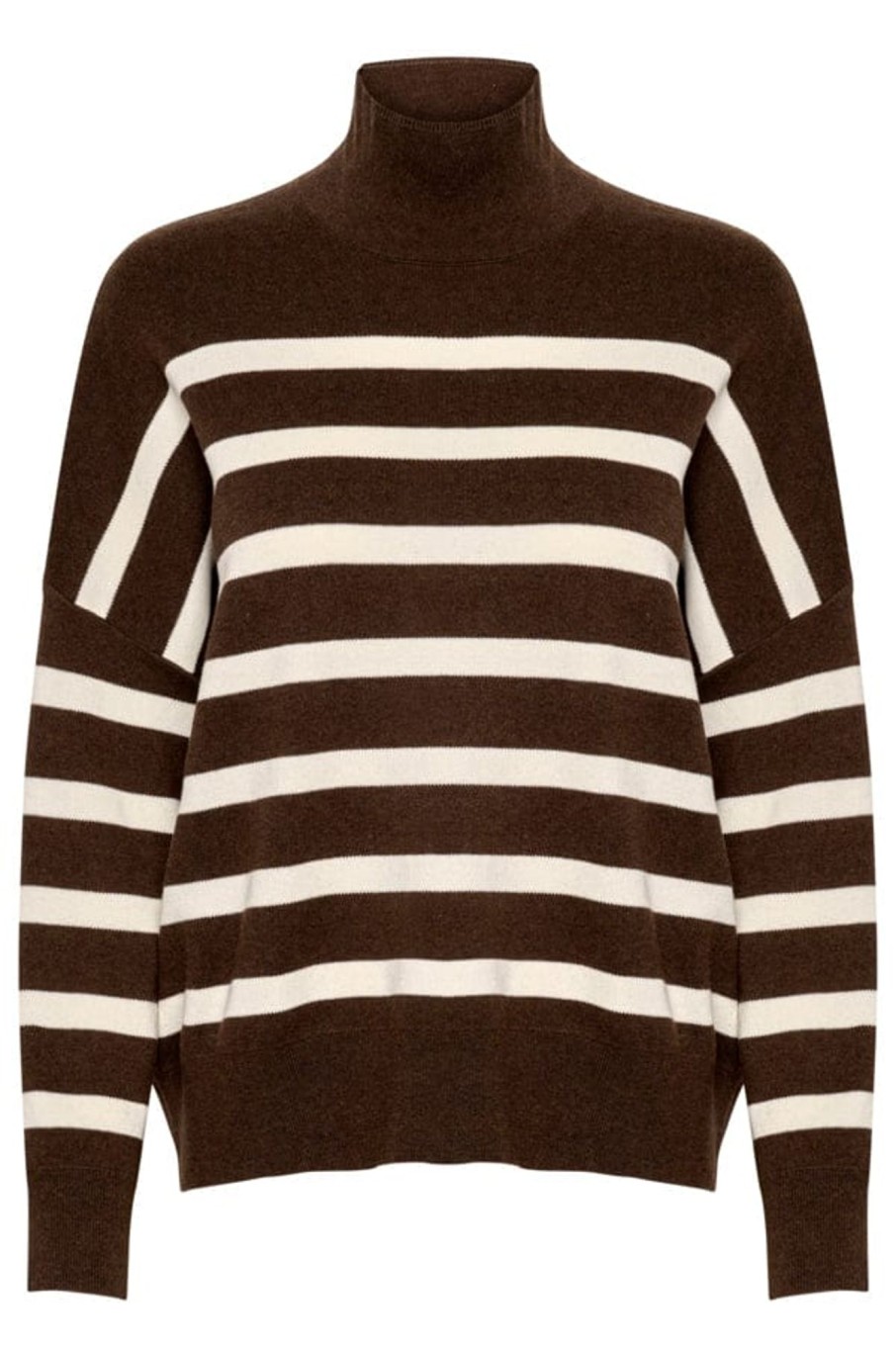 Klaer Inwear | Tenleyiw Turtleneck Pullover Brown / White Saddlebrown