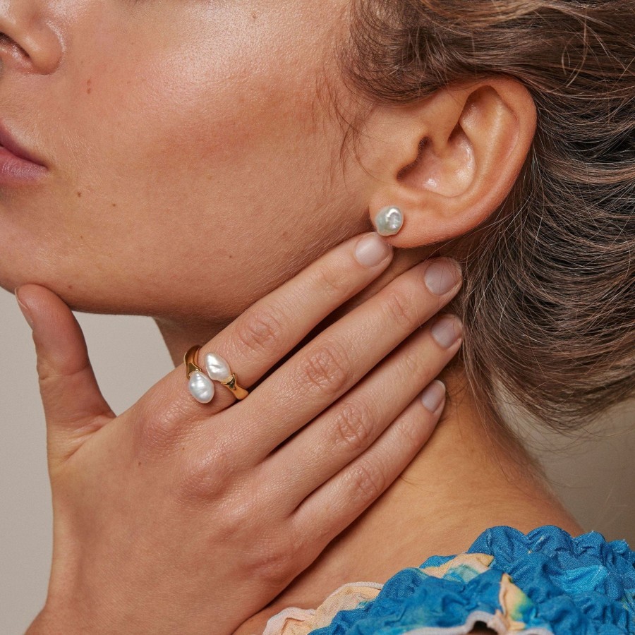 Tilbehor ENAMEL Copenhagen | Baroque Pearl Earrings Baroque Pearls White