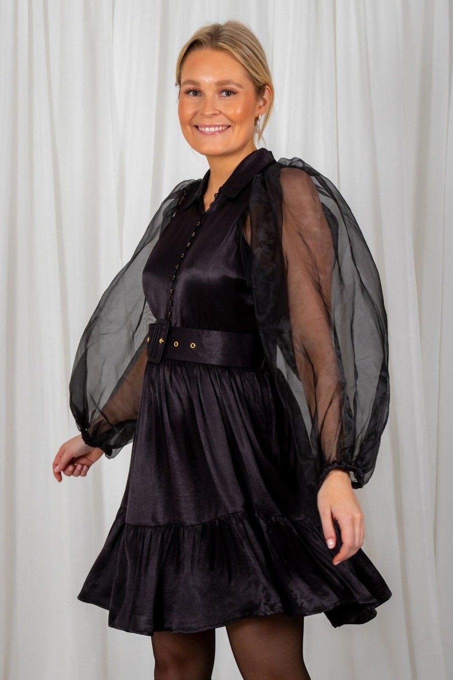 Klaer ByTiMo | Crepe Satin Belt Dress Black
