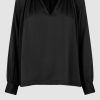 Klaer Second Female | Drape Tunic Blouse Black