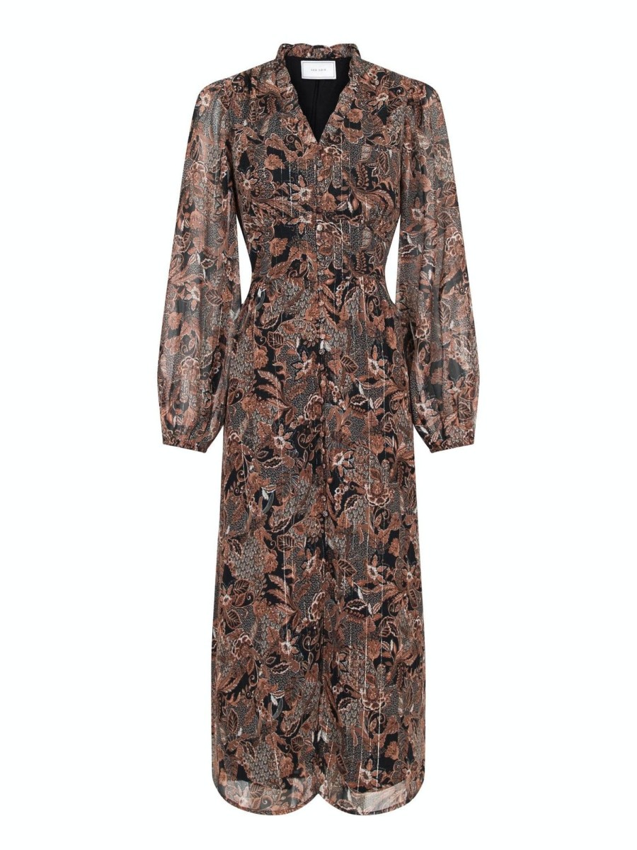 Klaer Neo Noir | Nimes Forest Field Dress Copper Brown Saddlebrown