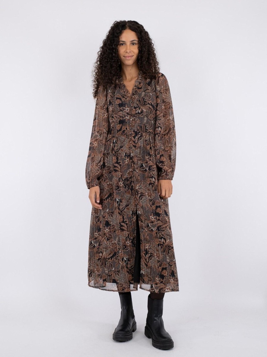 Klaer Neo Noir | Nimes Forest Field Dress Copper Brown Saddlebrown