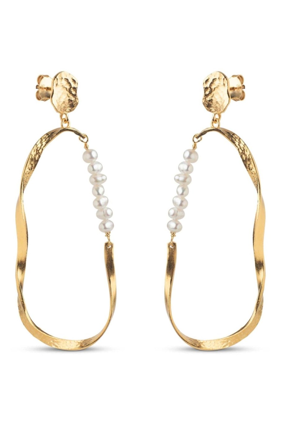 Tilbehor ENAMEL Copenhagen | Aloma Pearl Large Earrings Pearls Yellow