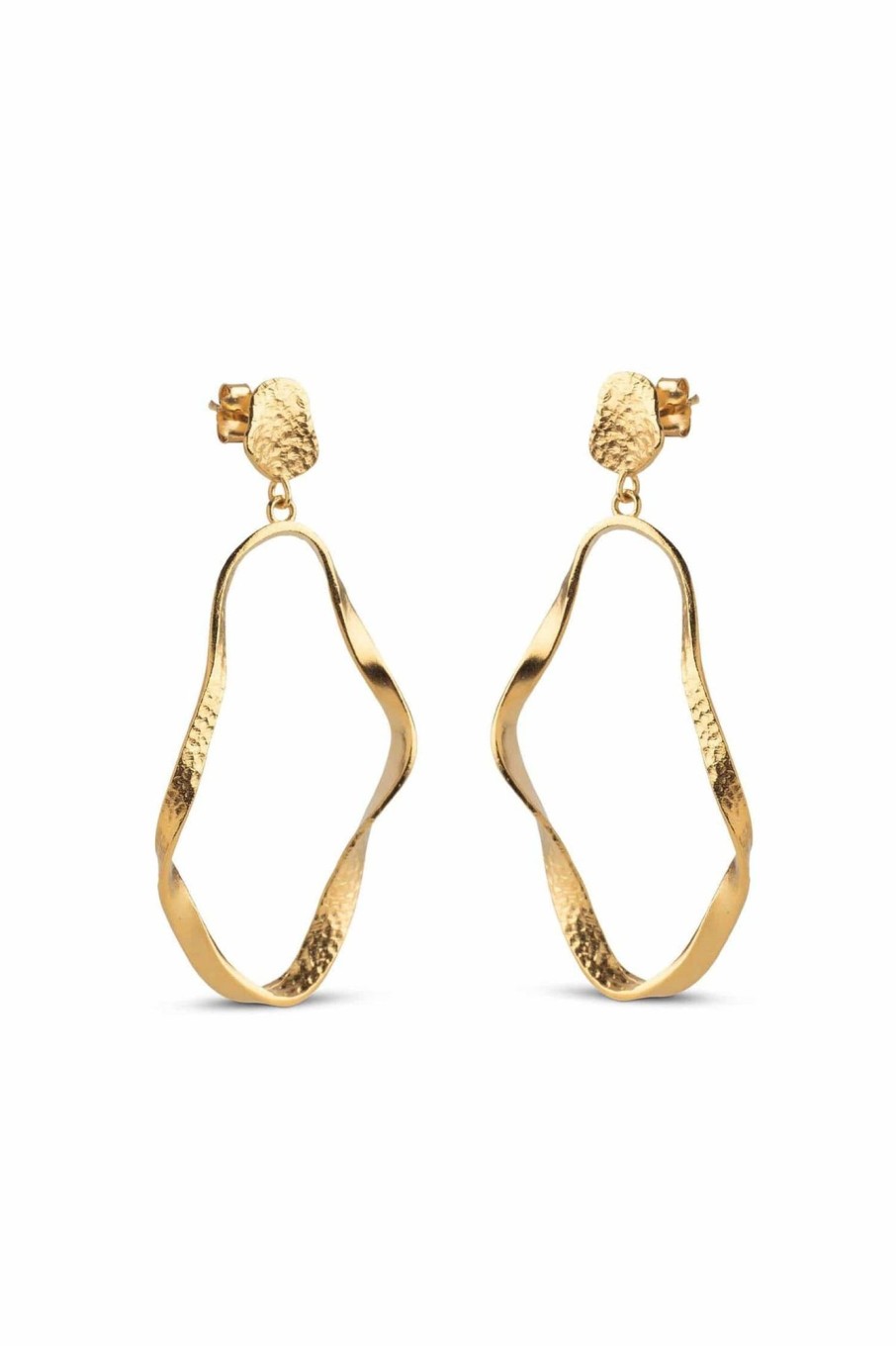 Tilbehor ENAMEL Copenhagen | Aloma Large Earrings Gold Yellow