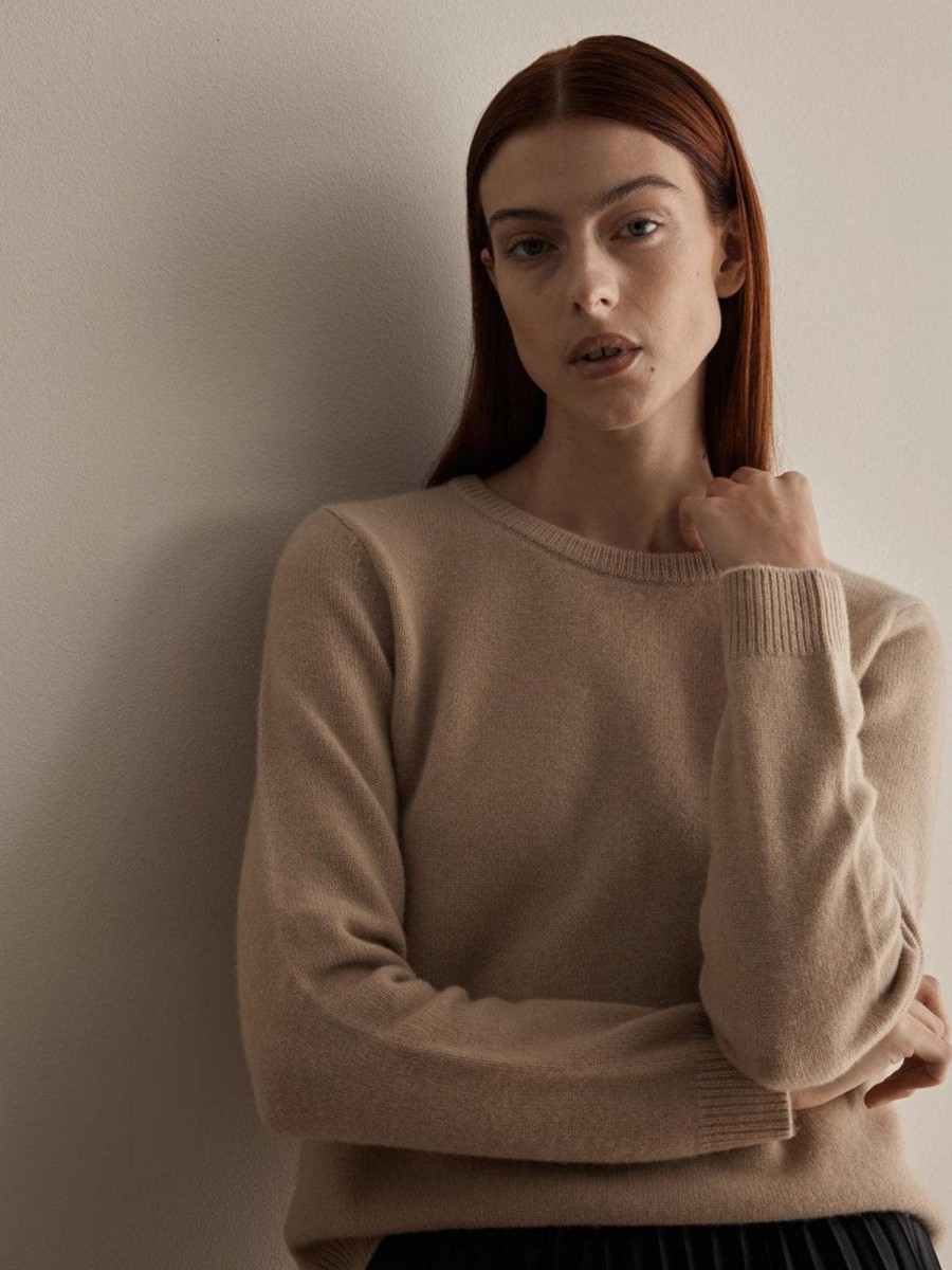 Klaer Selected Femme | Manila Ls Knit Cashmere O-Neck Amphora Saddlebrown