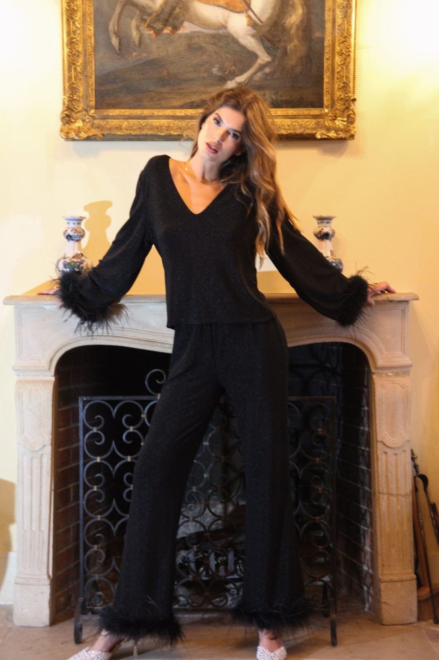 Klaer Love Lolita | Peach Pants Glitter Black